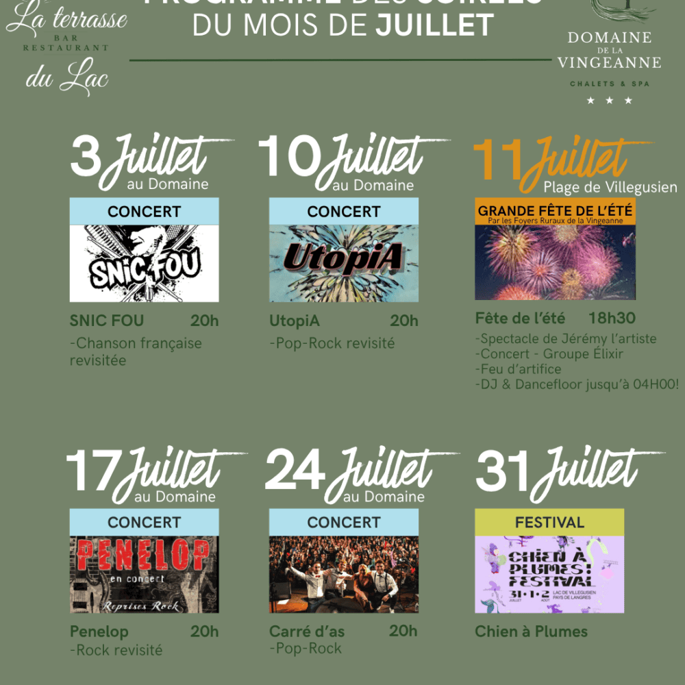 programme juillet